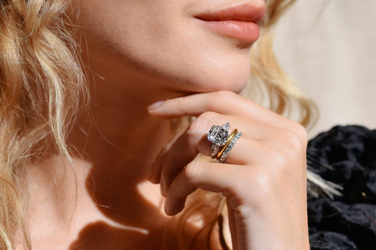 Impressive Art Deco 4.77 Carat Asscher Cut Diamond Ring