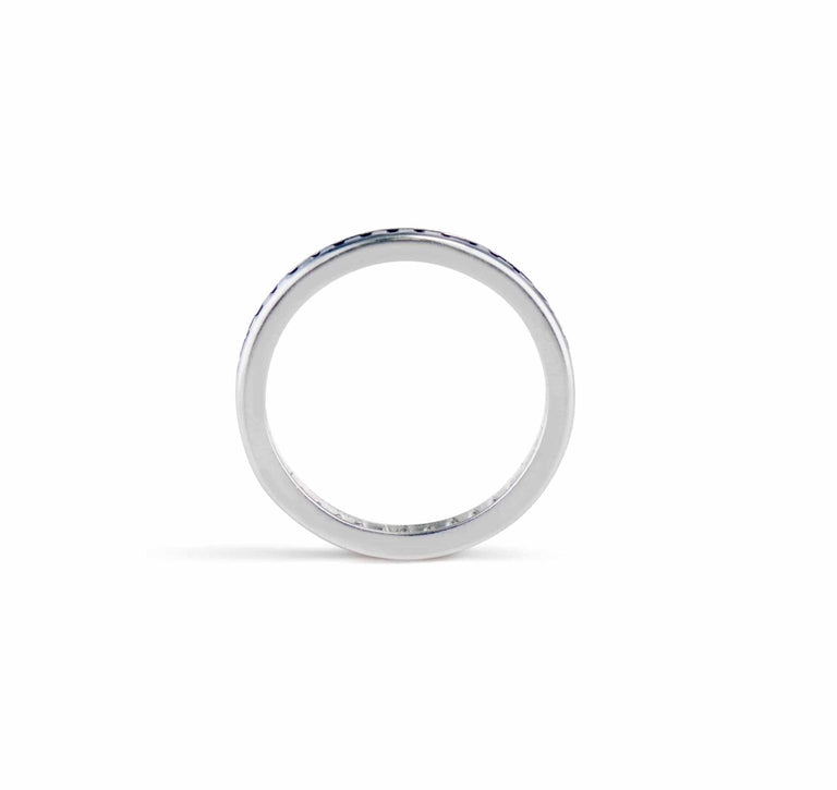 Art Deco .50 Carat Calibré Sapphire Wedding Band