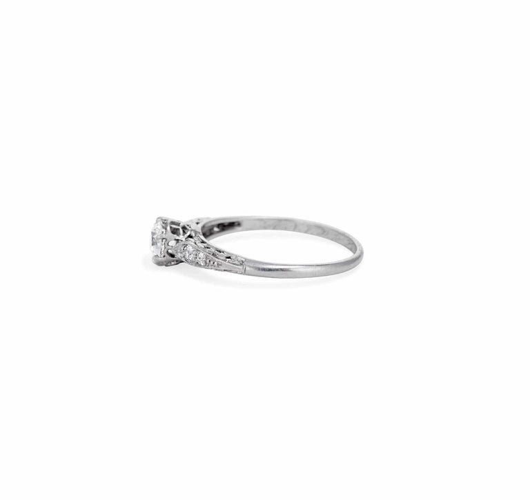 Art Deco .51 Carat Old European Cut Diamond Ring
