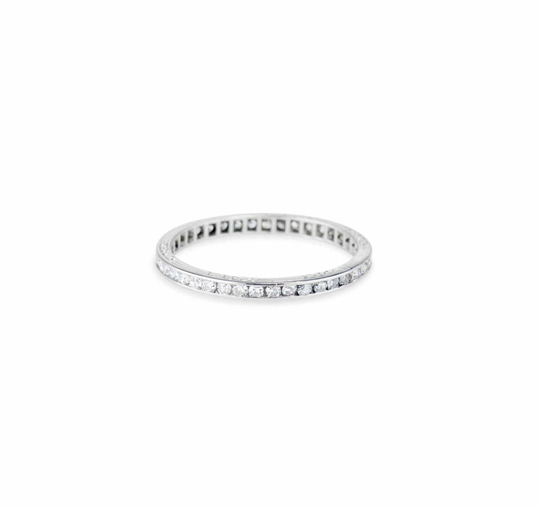 Art Deco .55 Carat Single Cut Diamond Wedding Band (4716)