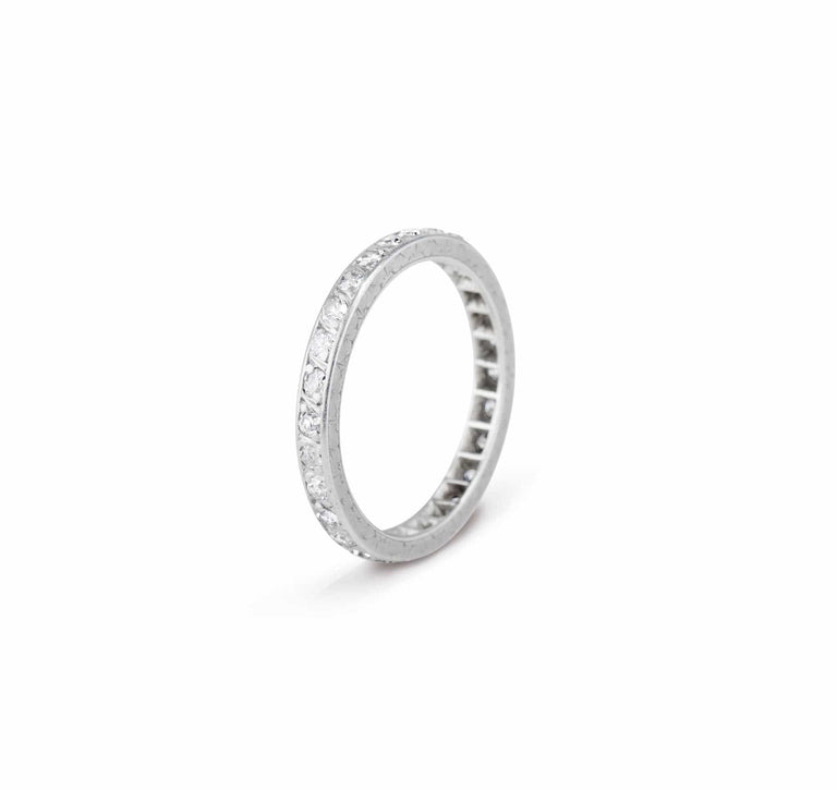 Art Deco .60 Carat Single Cut Diamond Eternity Wedding Band (4746)