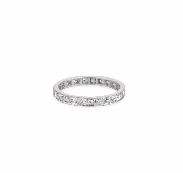 Art Deco .60 Carat Single Cut Diamond French Band