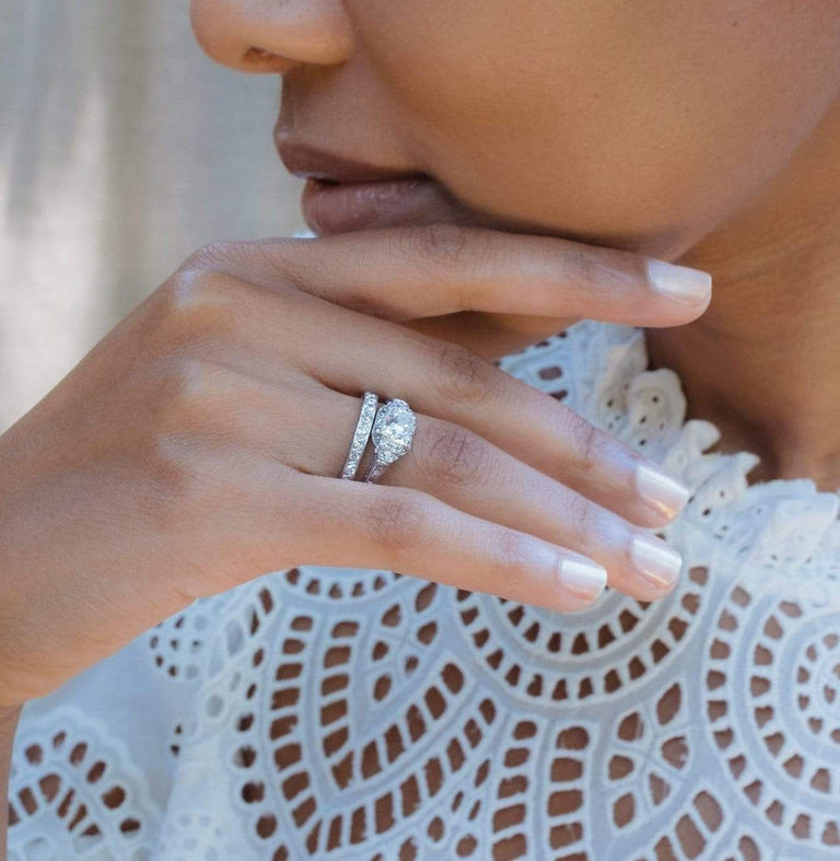 Art Deco .60 Carat Single Cut Diamond French Band