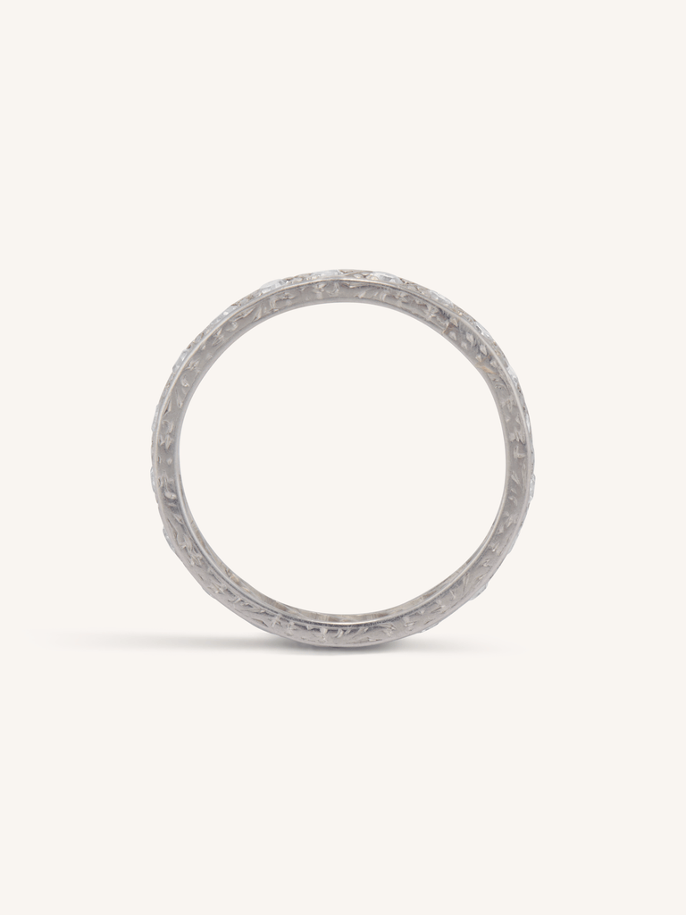 Art Deco .65 Carat Single Cut Diamond Platinum Antique Eternity Band – Size 5.75