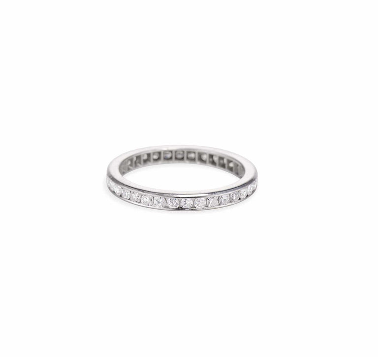 Art Deco .70 Carat Diamond and Platinum Wedding Band
