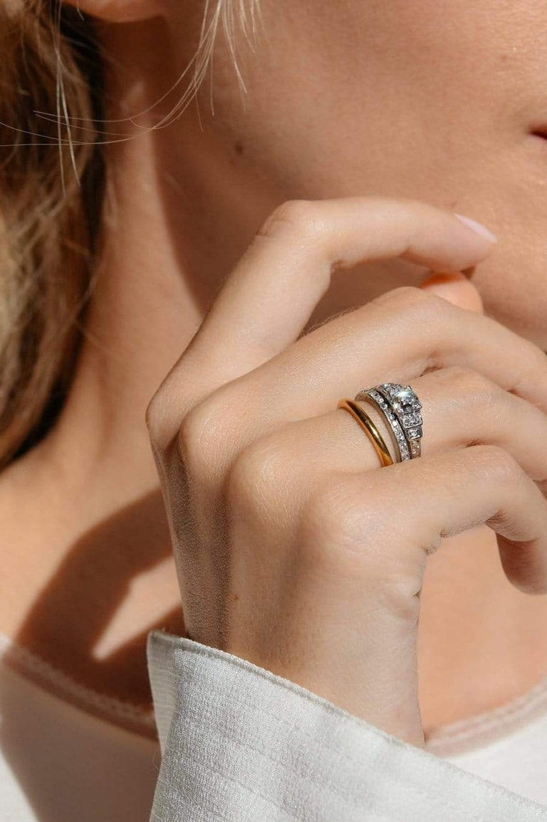 Art Deco .73 Carat Old European Diamond and Platinum Engagement Ring