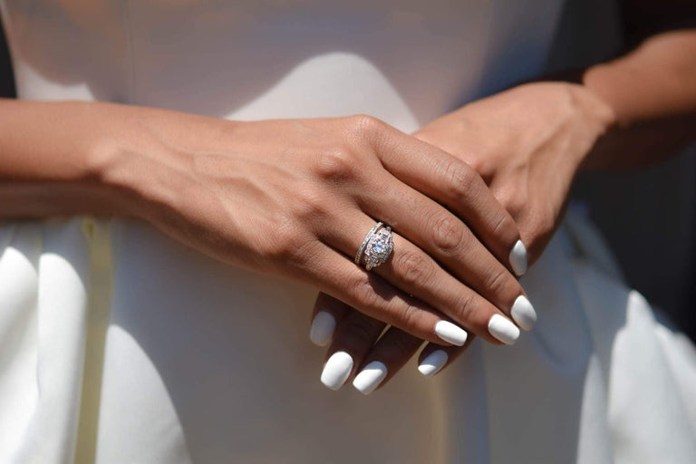 Art Deco .85 Carat Transitional Cut Diamond and Platinum Engagement Ring