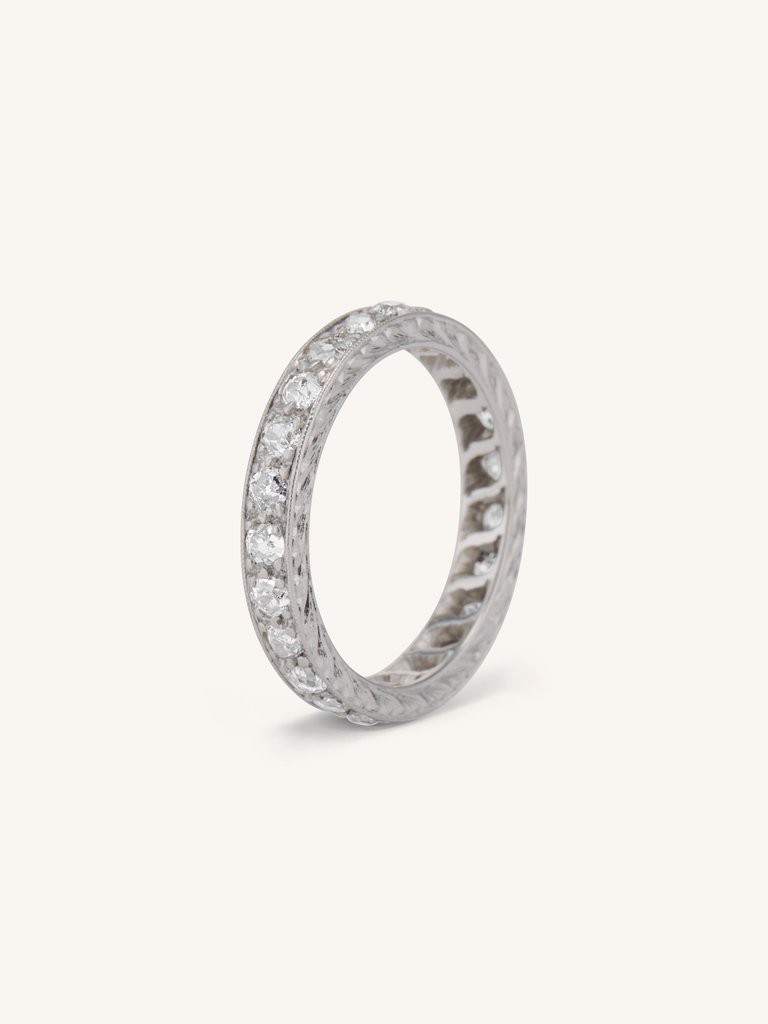 Art Deco .95 Carat Old European Diamond Eternity Band - Size 5.5