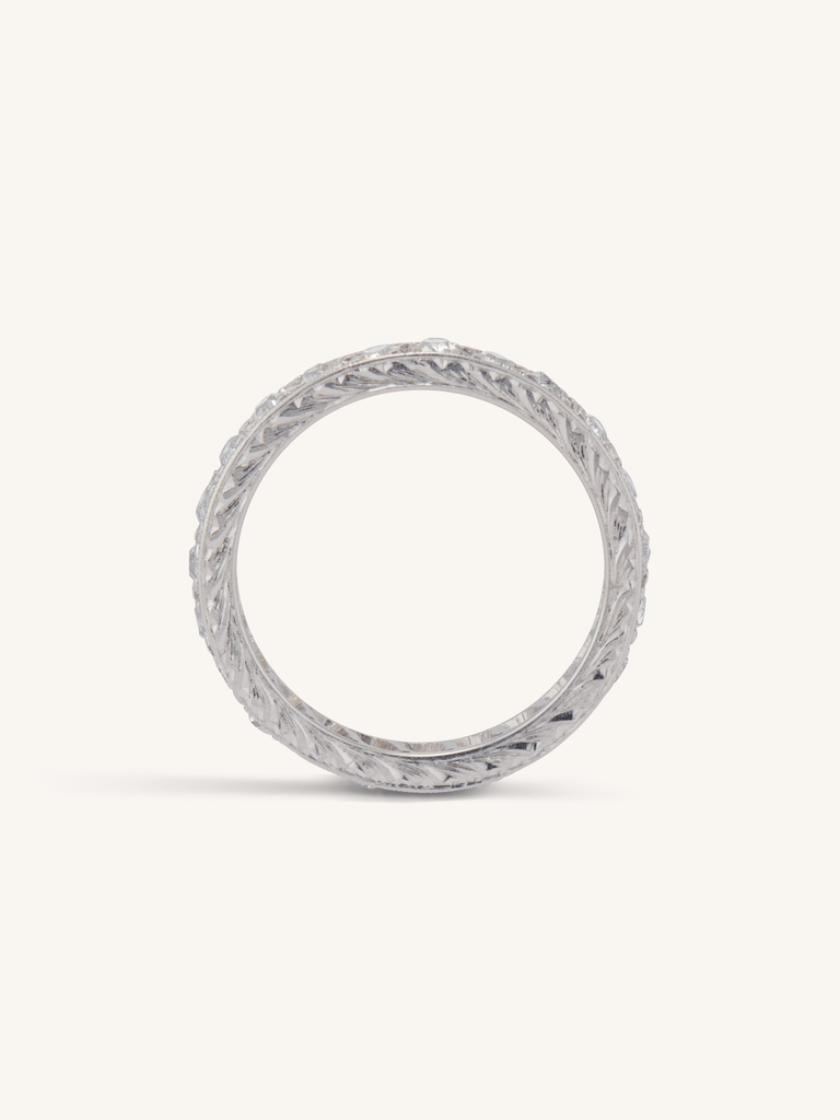 Art Deco .95 Carat Old European Diamond Eternity Band - Size 5.5