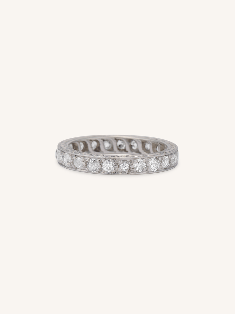 Art Deco .95 Carat Old European Diamond Eternity Band - Size 5.5