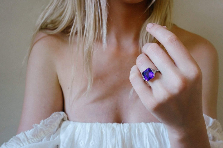 Cut Diamond Amethyst Engagement Ring Tiffany Kalinga Ashok Tiffany