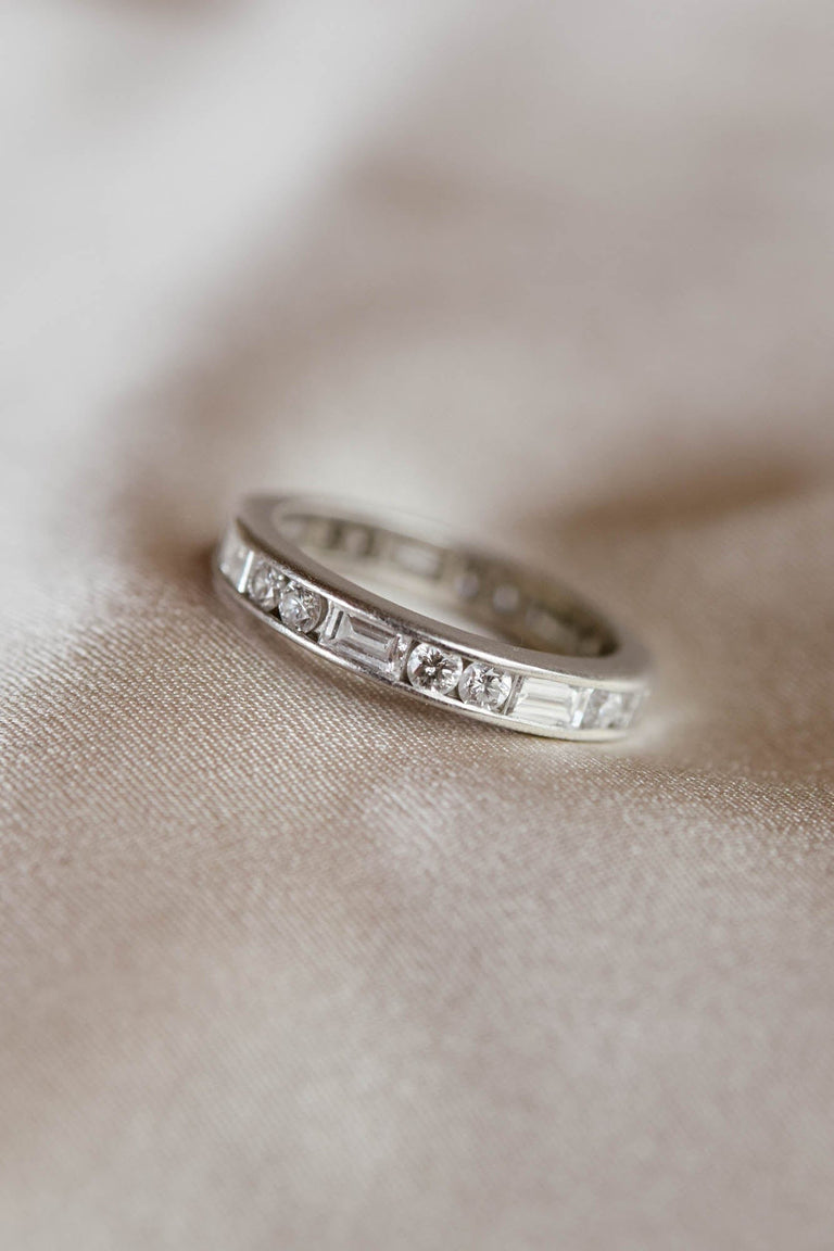 Art Deco Baguette & Transitional Cut Diamond Eternity Band