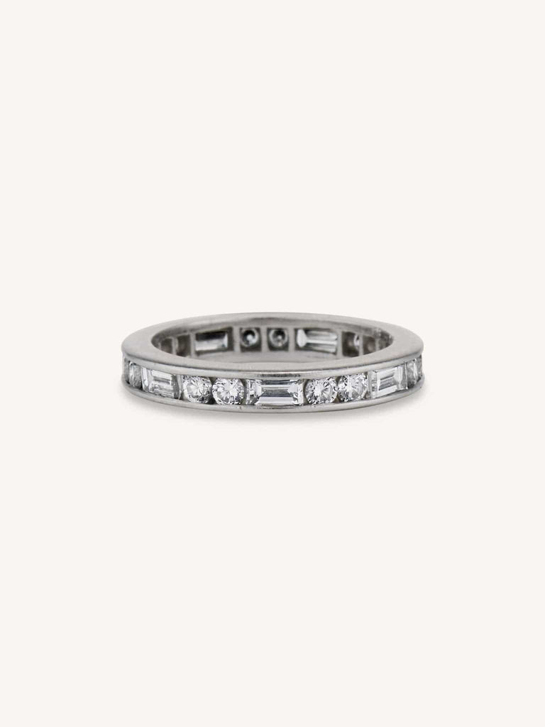 Art Deco Baguette & Transitional Cut Diamond Eternity Band