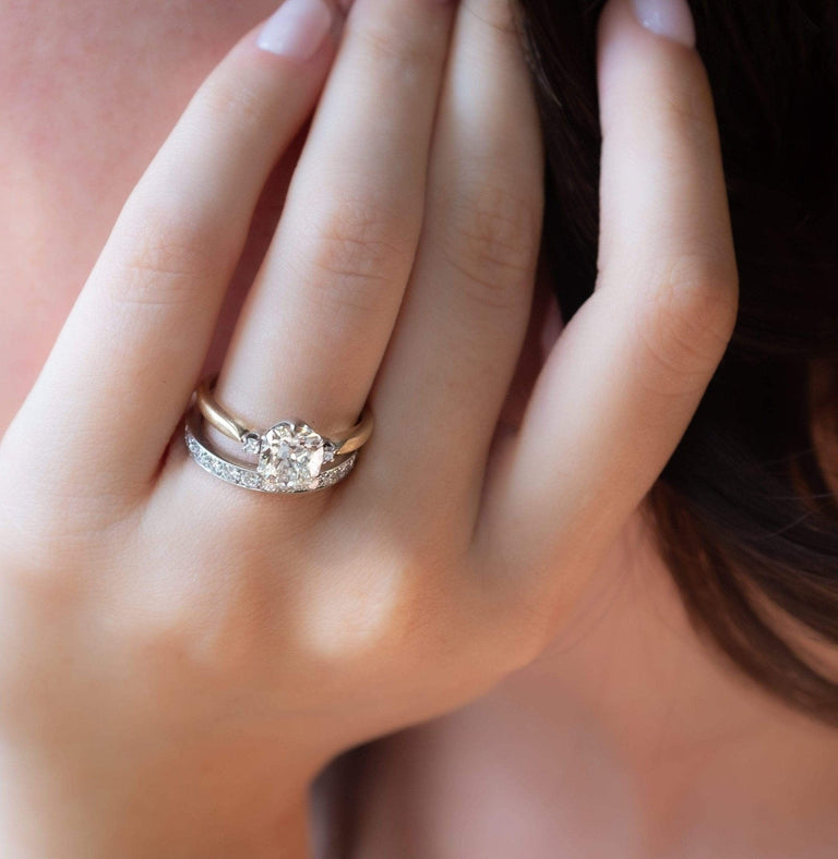 Art Deco Byard F. Brogan 1.63 Carat Cushion Cut Diamond Engagement Ring