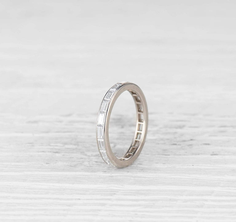 ART DECO DIAMOND AND PLATINUM ETERNITY BAND