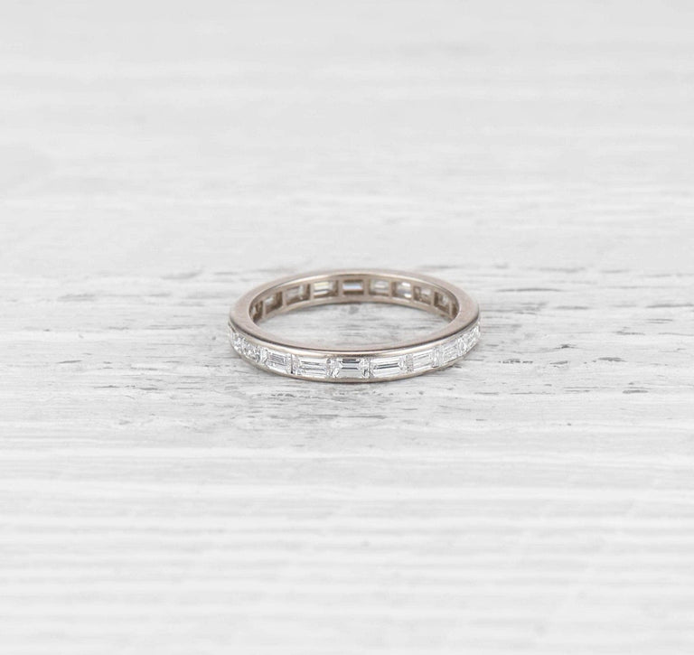 ART DECO DIAMOND AND PLATINUM ETERNITY BAND