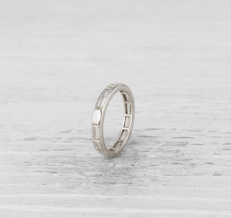 ART DECO DIAMOND AND PLATINUM ETERNITY BAND