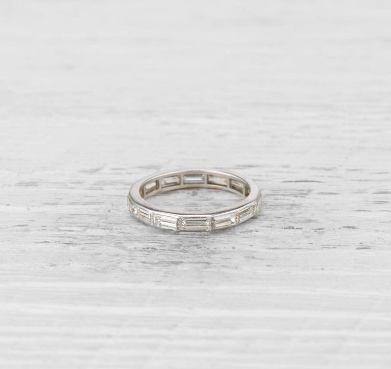 ART DECO DIAMOND AND PLATINUM ETERNITY BAND