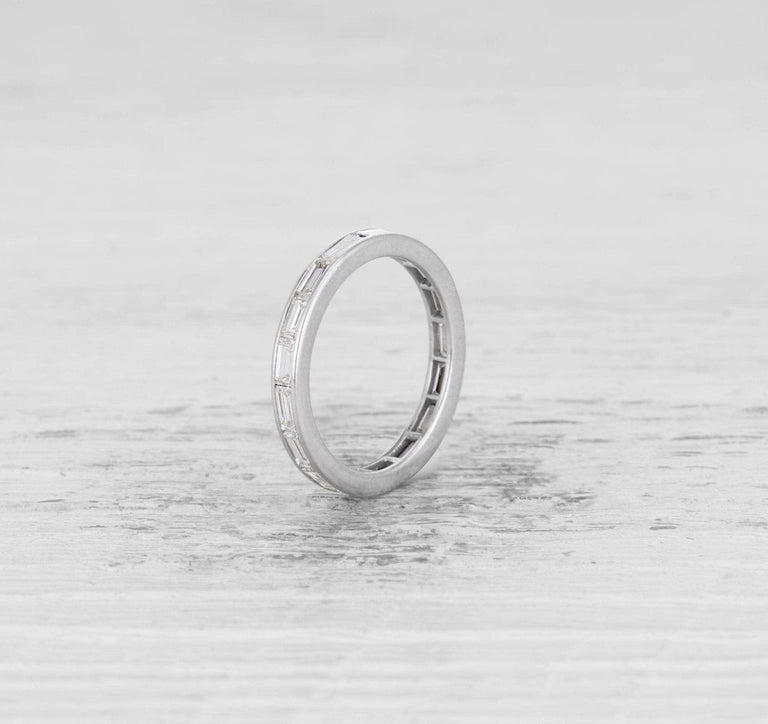 ART DECO DIAMOND AND PLATINUM ETERNITY BAND