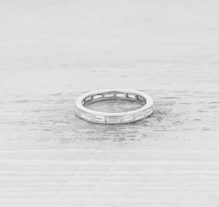 ART DECO DIAMOND AND PLATINUM ETERNITY BAND