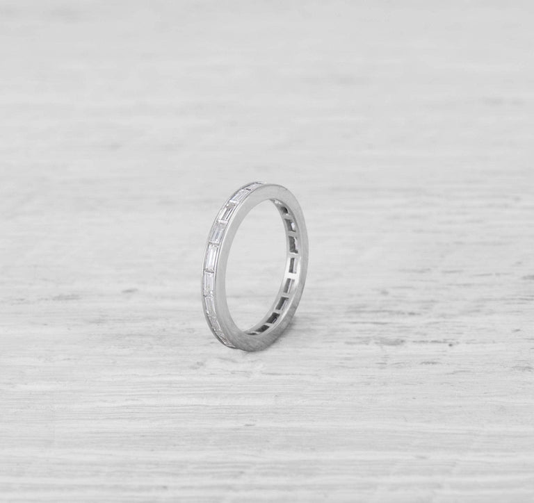 ART DECO DIAMOND AND PLATINUM ETERNITY BAND