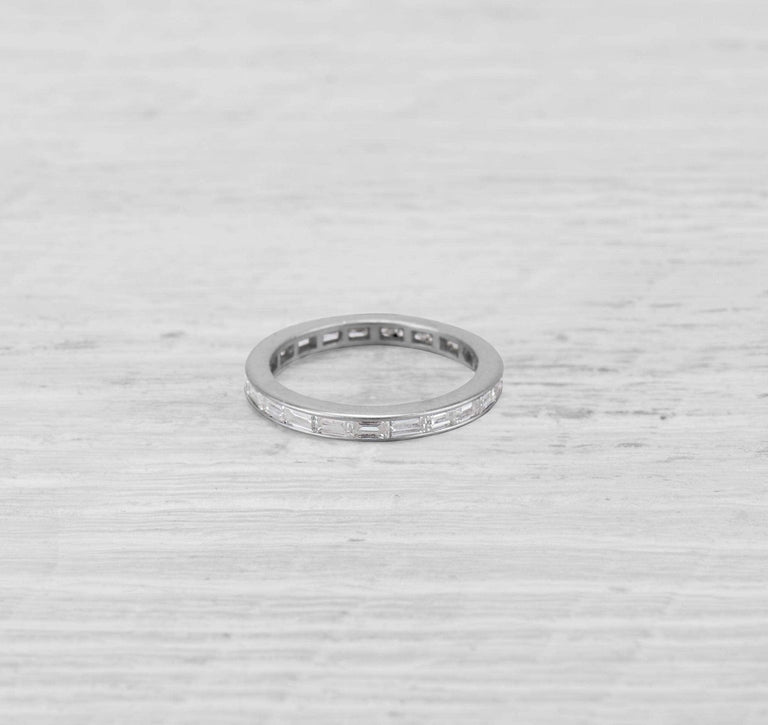 ART DECO DIAMOND AND PLATINUM ETERNITY BAND