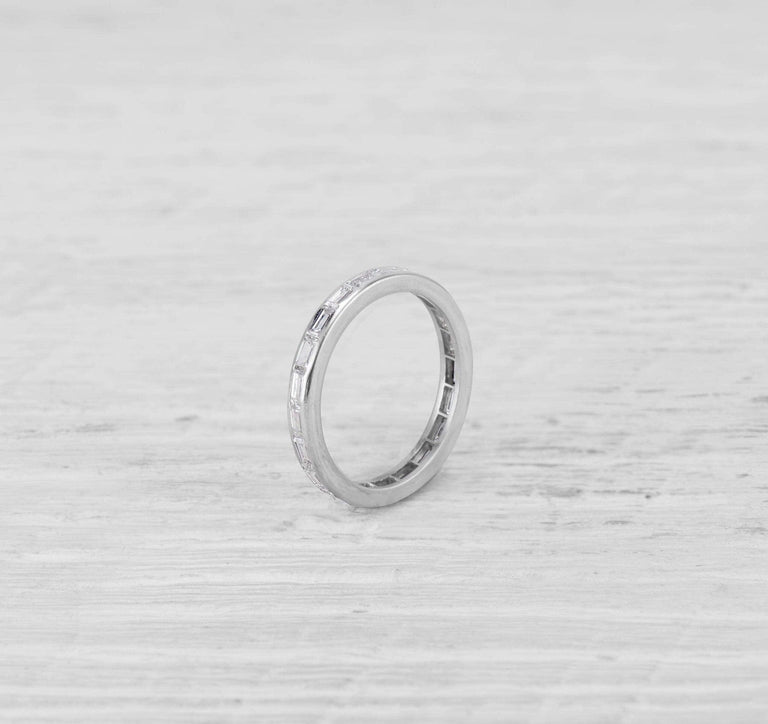 ART DECO DIAMOND AND PLATINUM ETERNITY BAND