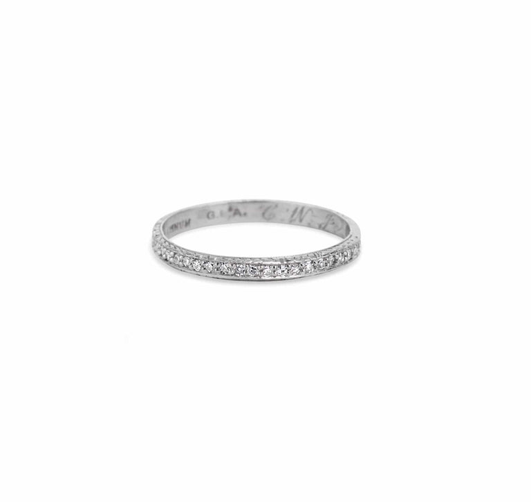 ART DECO DIAMOND AND PLATINUM ETERNITY BAND