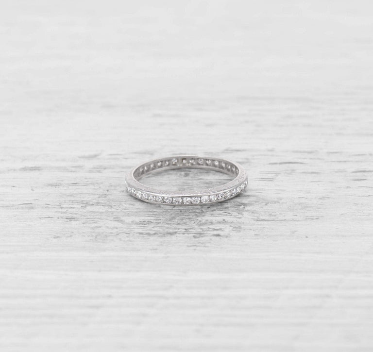 ART DECO DIAMOND AND PLATINUM ETERNITY WEDDING BAND