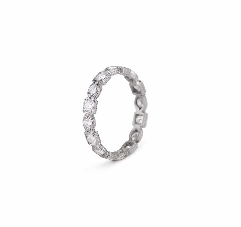 Art Deco Diamond and Platinum Wedding Band