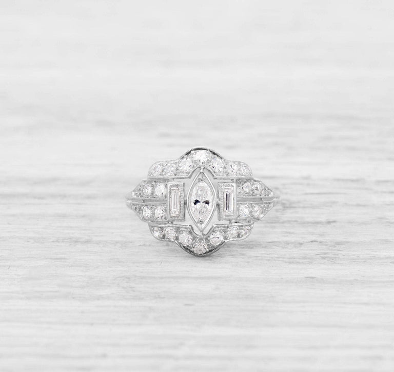 ART DECO DIAMOND ENGAGEMENT RING
