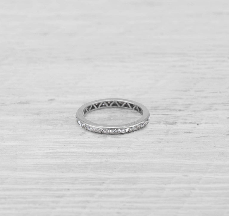 ART DECO DIAMOND ETERNITY BAND RING SIZE 5.5