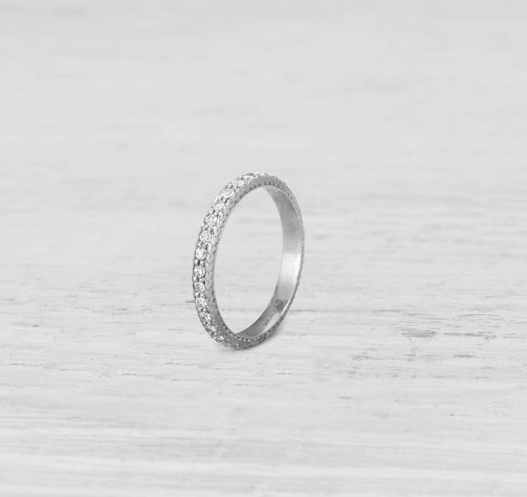 ART DECO DIAMOND ETERNITY BAND RING SIZE 5.5