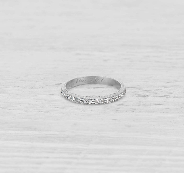 ART DECO DIAMOND ETERNITY BAND RING SIZE 5.5