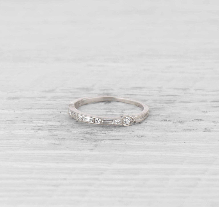 Art Deco Diamond Half Hoop Band