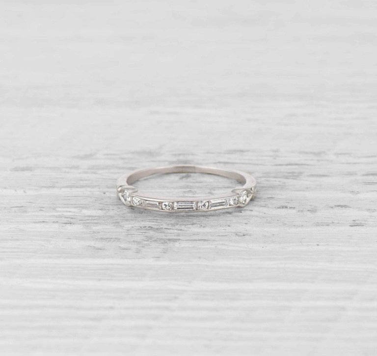 Art Deco Diamond Half Hoop Band