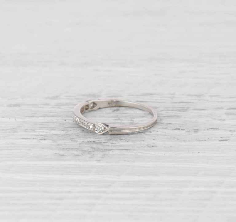 Art Deco Diamond Half Hoop Band