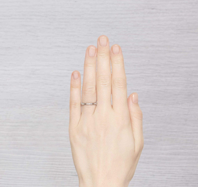Art Deco Diamond Half Hoop Band