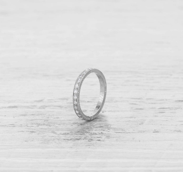 ART DECO DIAMOND HALF HOOP BAND