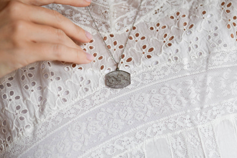Art Deco Diamond Needlepoint Swan Platinum Vintage Pendant
