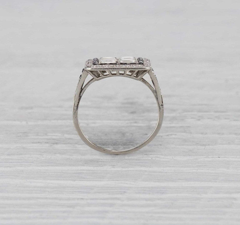 Art Deco Diamond & Onyx Engagement Ring