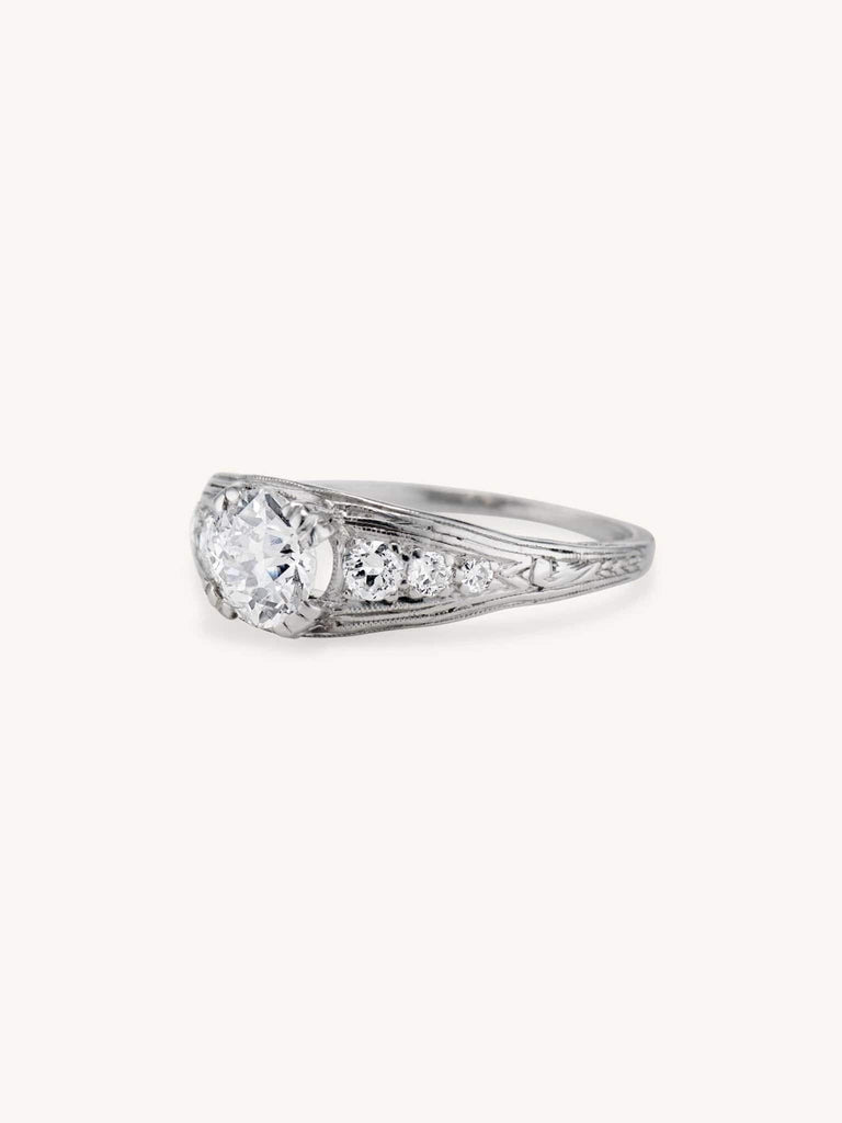 Art Deco Dome Diamond Engagement Ring