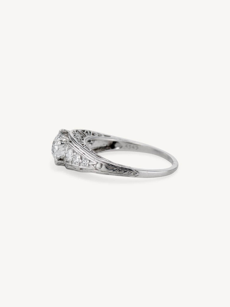 Art Deco Dome Diamond Engagement Ring