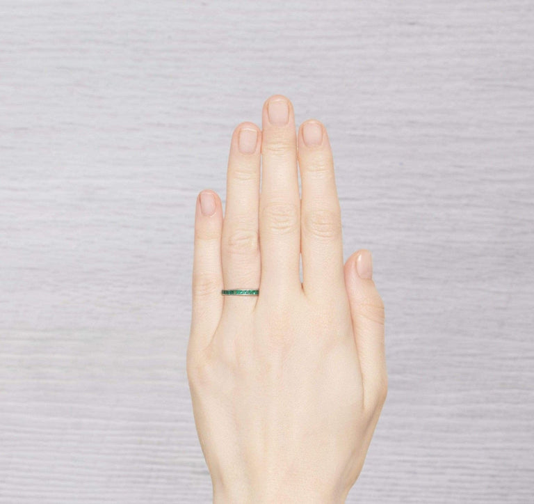 Art Deco Emerald Eternity Band