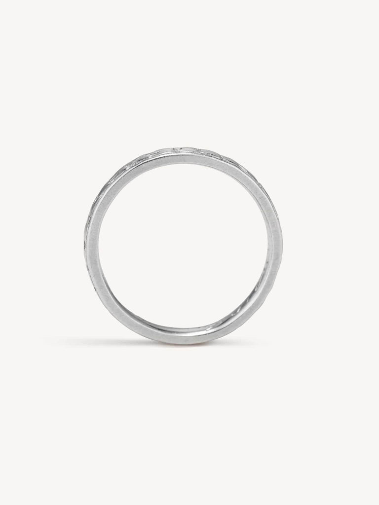 Art Deco Forget Me Not Wedding Band, New York Size 6
