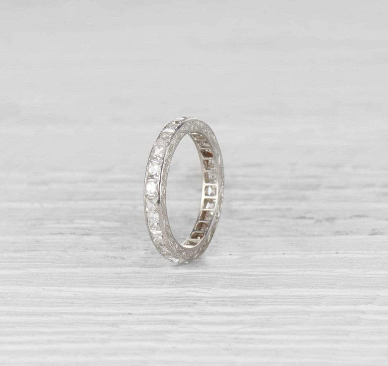Art Deco French Cut Diamond Eternity Band