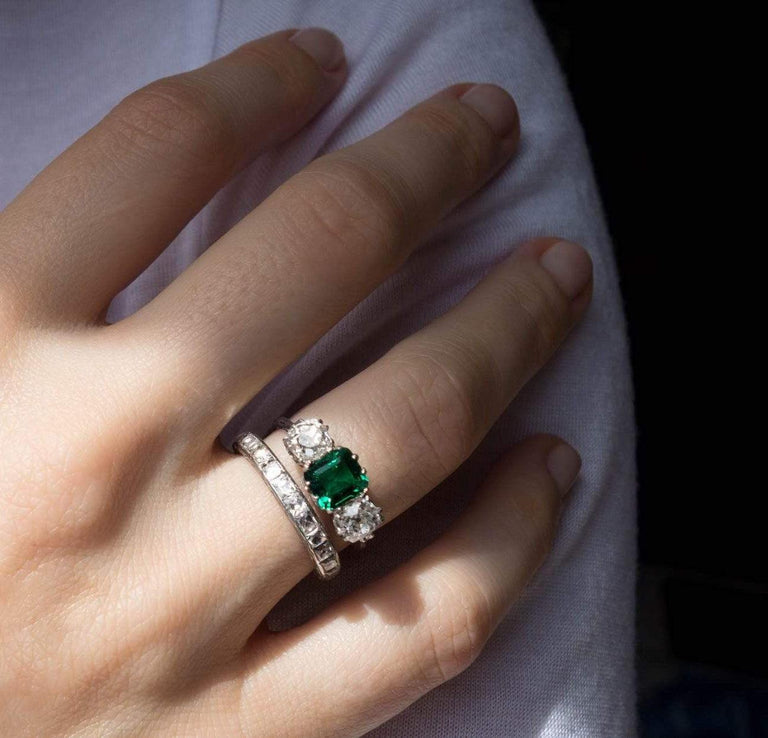 Art Deco French Cut Diamond Eternity Band