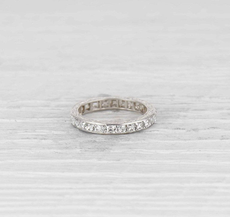 Art Deco French Cut Diamond Eternity Band