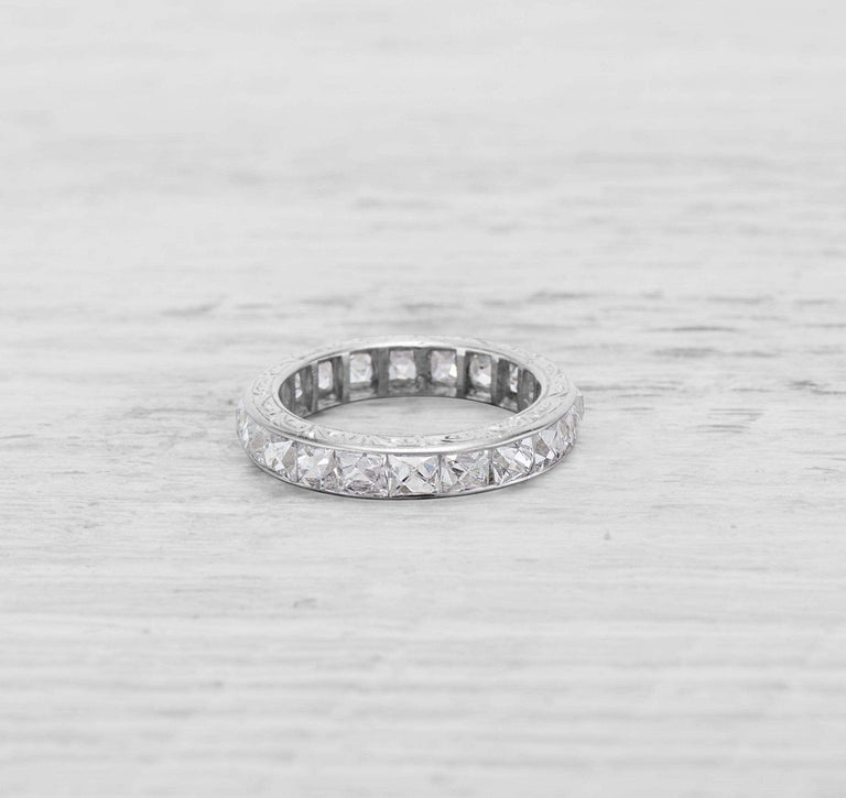 ART DECO FRENCH CUT DIAMOND ETERNITY BAND