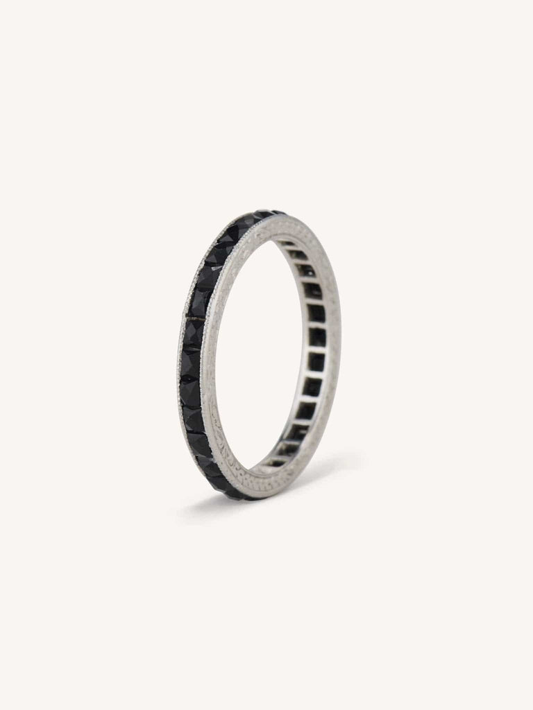 Art Deco French Cut Onyx Eternity Band
